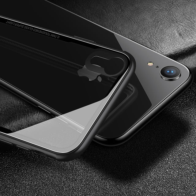 For iPhone XR CAFELE TPU + Tempered Glass Rear Cover Shockproof Protective Case