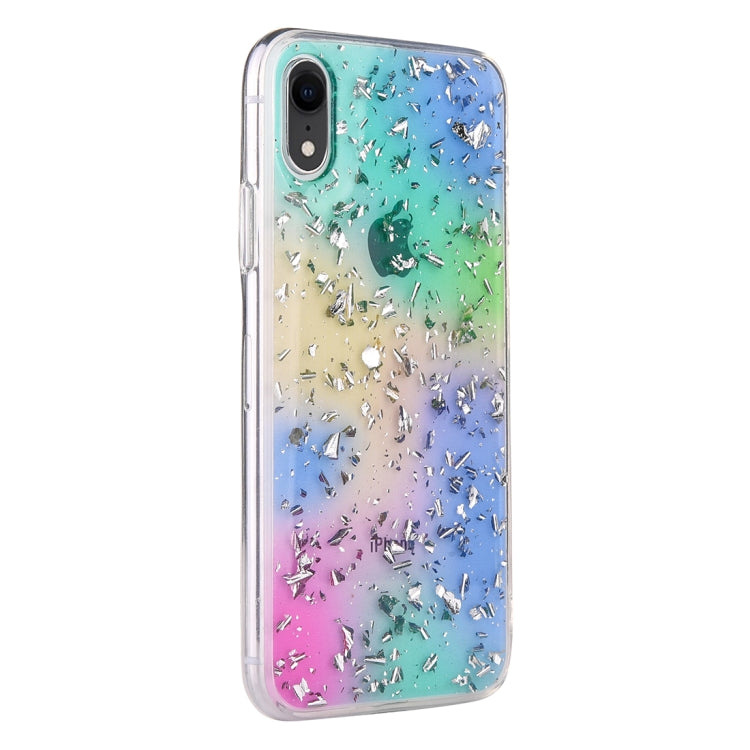 For iPhone XR Gradient Gold Foil Pattern Case