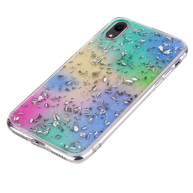 For iPhone XR Gradient Gold Foil Pattern Case