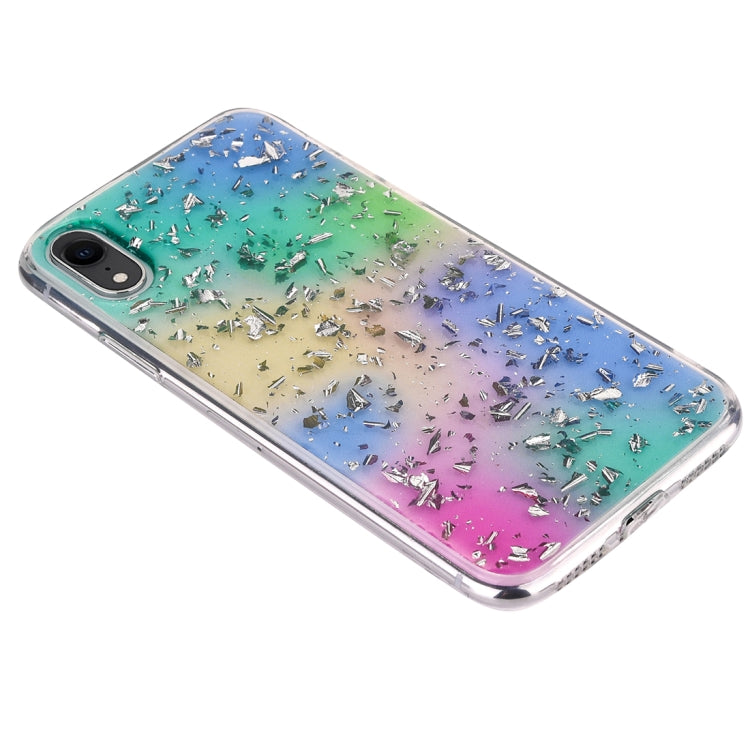 For iPhone XR Gradient Gold Foil Pattern Case