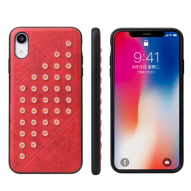 For iPhone XR Star Series Retro Crazy Horse Texture PU Leather Case (Red)