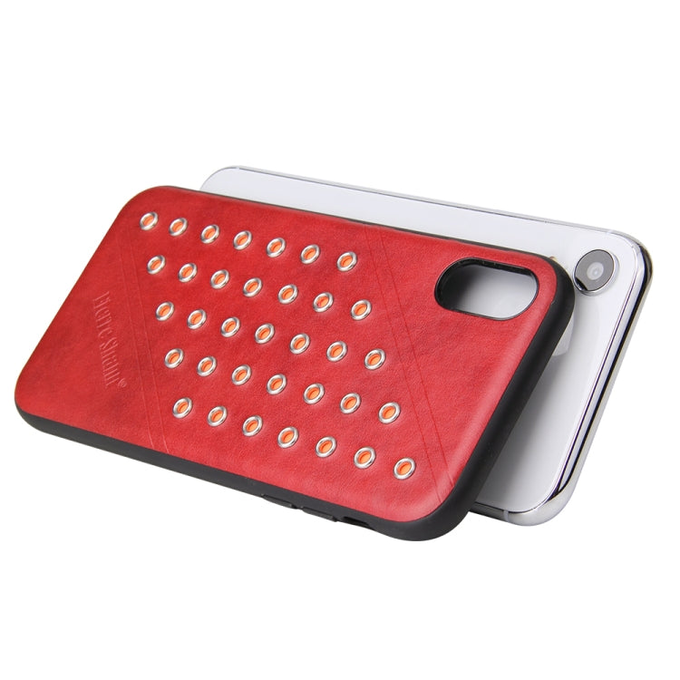 For iPhone XR Star Series Retro Crazy Horse Texture PU Leather Case (Red)
