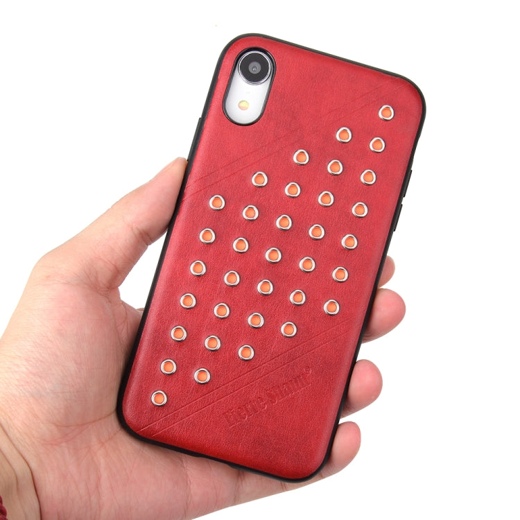 For iPhone XR Star Series Retro Crazy Horse Texture PU Leather Case (Red)