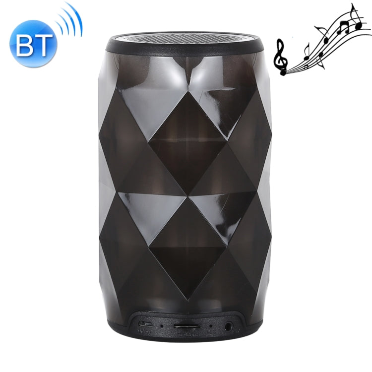 3W Lighted Geode Crystal Can Bluetooth Speaker, Support TF Card & AUX & Hands-free Calling(Black)