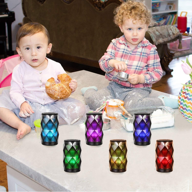 3W Lighted Geode Crystal Can Bluetooth Speaker, Support TF Card & AUX & Hands-free Calling(Black)