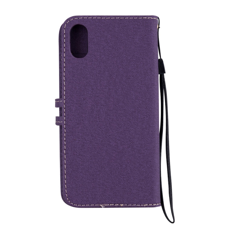 For iPhone XR Splicing Embossed Male Style Horizontal Flip Leather Case with Holder & Card Slots & Wallet & Lanyard