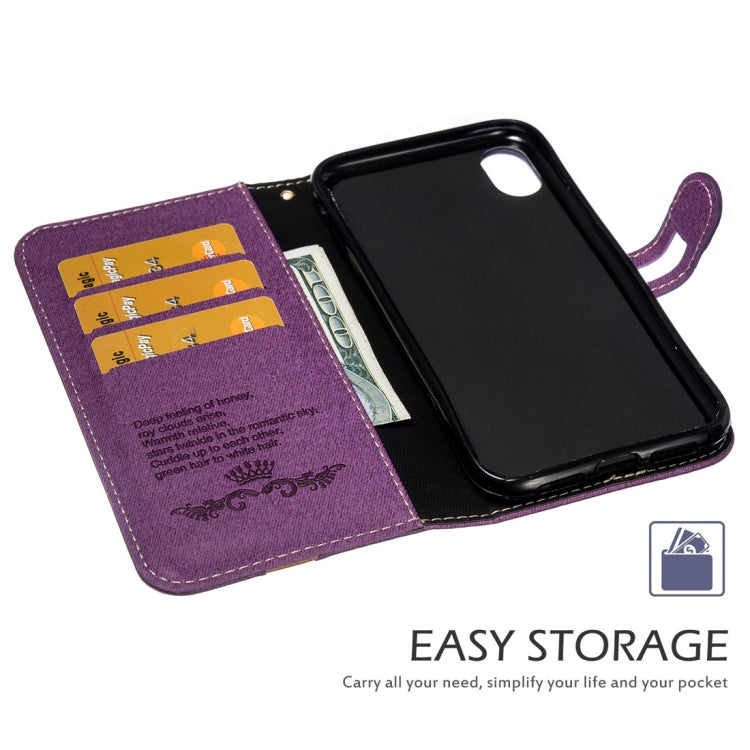 For iPhone XR Splicing Embossed Male Style Horizontal Flip Leather Case with Holder & Card Slots & Wallet & Lanyard