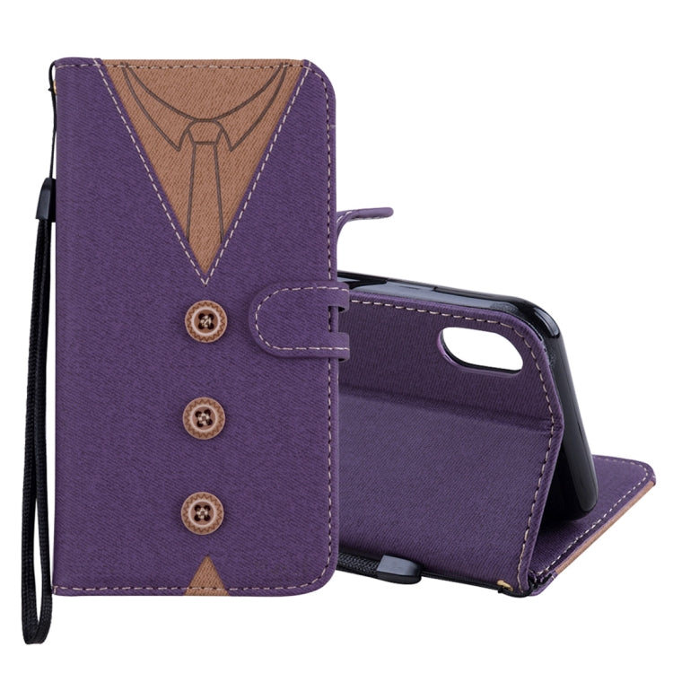For iPhone XR Splicing Embossed Male Style Horizontal Flip Leather Case with Holder & Card Slots & Wallet & Lanyard