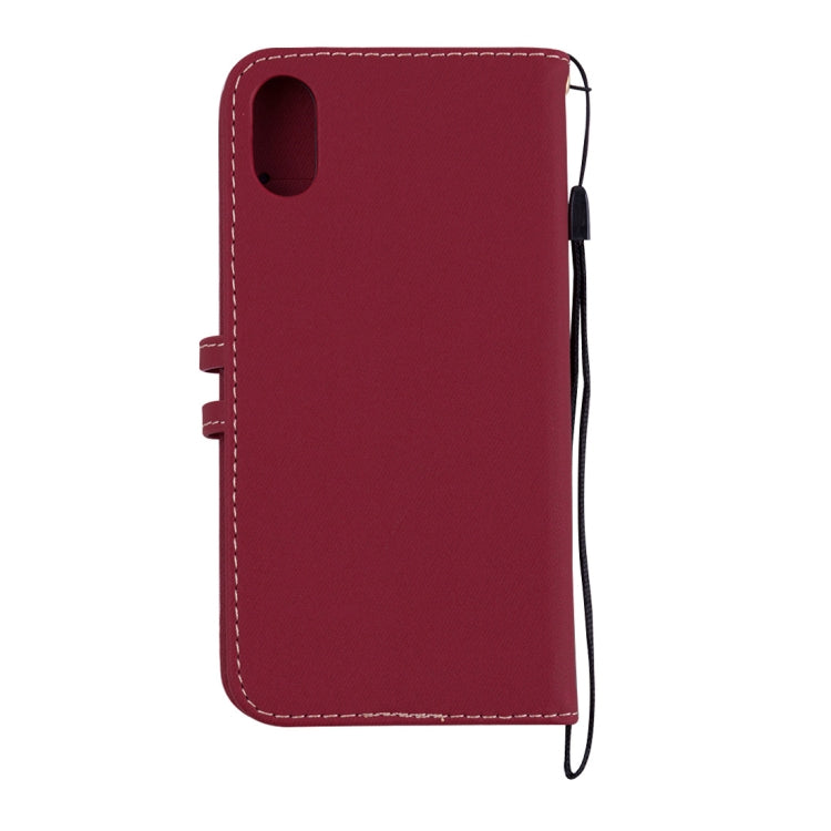 For iPhone XR Splicing Embossed Male Style Horizontal Flip Leather Case with Holder & Card Slots & Wallet & Lanyard