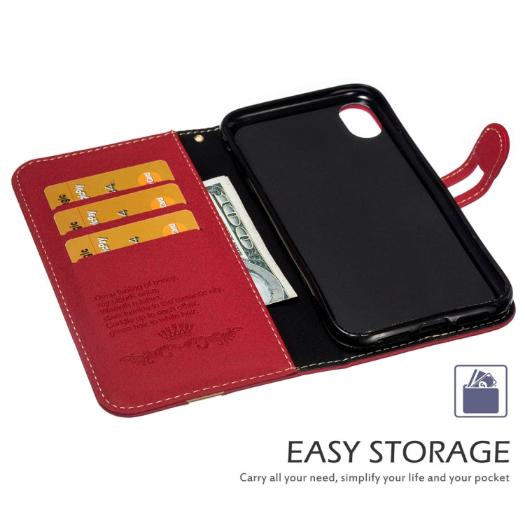 For iPhone XR Splicing Embossed Male Style Horizontal Flip Leather Case with Holder & Card Slots & Wallet & Lanyard