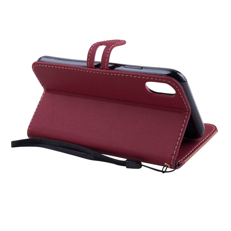 For iPhone XR Splicing Embossed Male Style Horizontal Flip Leather Case with Holder & Card Slots & Wallet & Lanyard