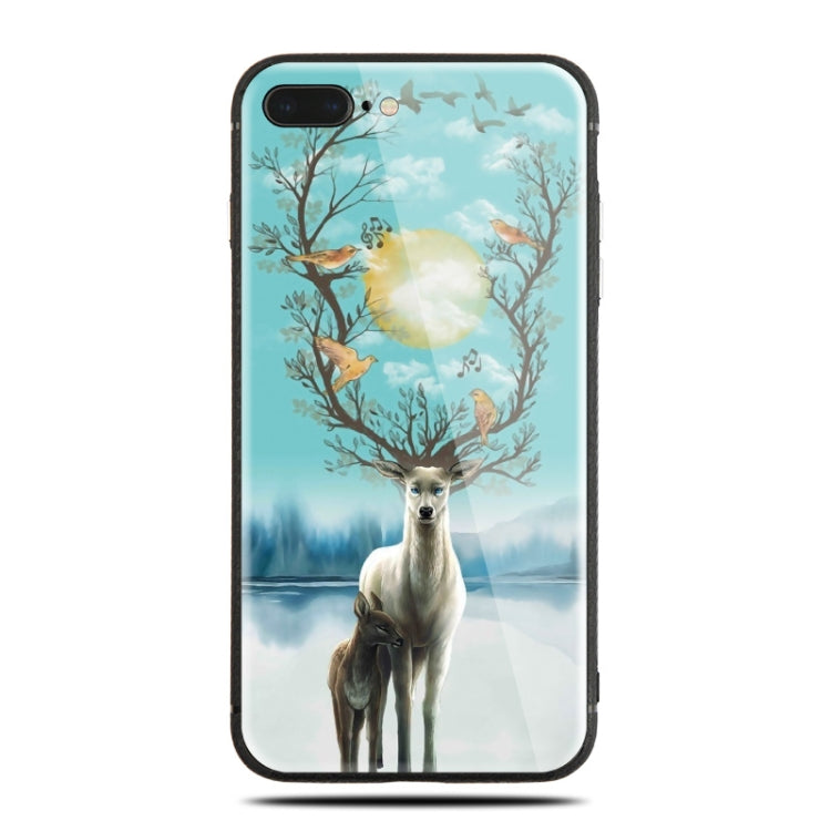 For iPhone XR Moonlight Elk Pattern Glass Case