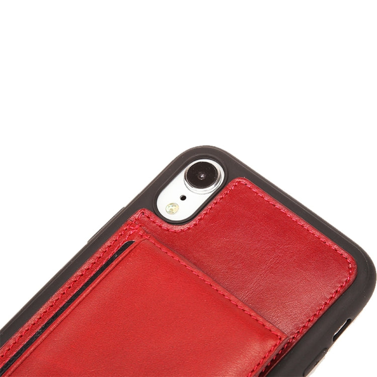For iPhone XR Pierre Cardin PCL-P11 Shockproof TPU + Leather Protective Case with Holder & Card Slot