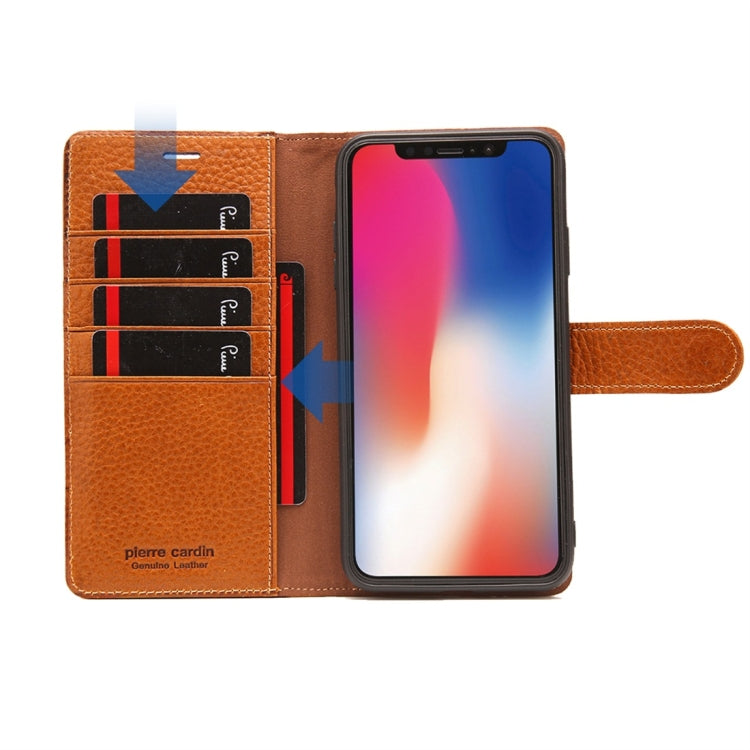 For iPhone XR Pierre Cardin PCS-P08 Horizontal Flip Leather Case with Holder & Card Slot