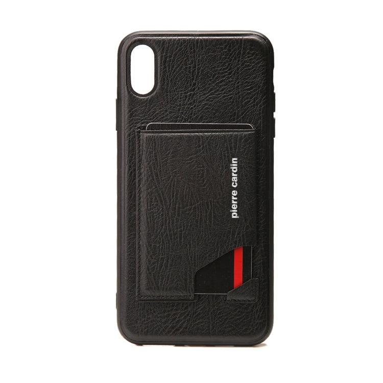 For iPhone XR Pierre Cardin PCS-S03 Shockproof TPU + Leather Protective Case with Holder & Card Slot