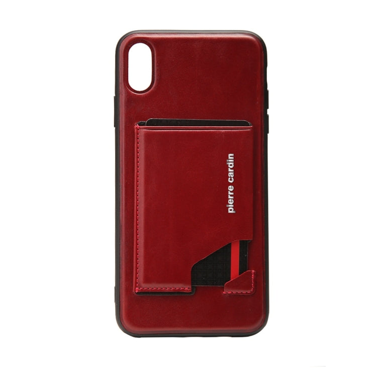 For iPhone XR Pierre Cardin PCS-S03 Shockproof TPU + Leather Protective Case with Holder & Card Slot