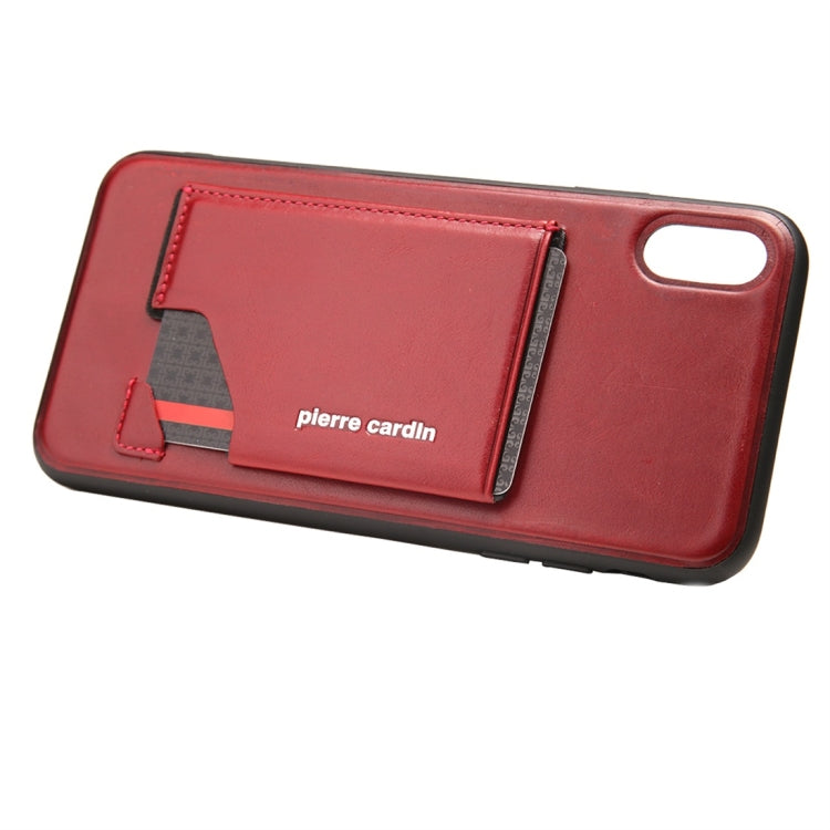 For iPhone XR Pierre Cardin PCS-S03 Shockproof TPU + Leather Protective Case with Holder & Card Slot