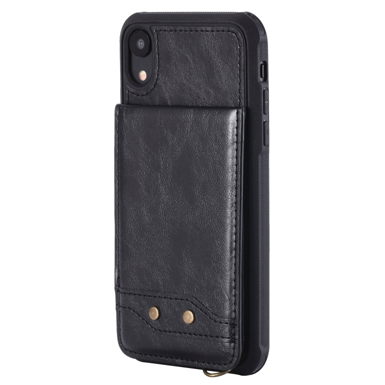 For iPhone XR Vertical Flip Fashion Shockproof Leather Case with Holder & Photo Frame & Card Slots & Lanyard