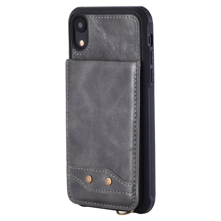 For iPhone XR Vertical Flip Fashion Shockproof Leather Case with Holder & Photo Frame & Card Slots & Lanyard