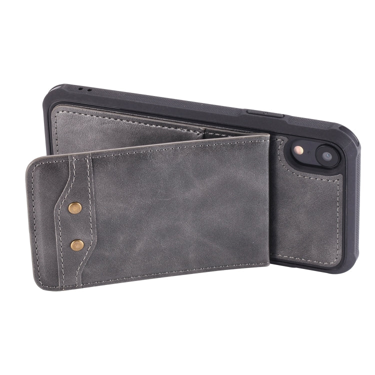For iPhone XR Vertical Flip Fashion Shockproof Leather Case with Holder & Photo Frame & Card Slots & Lanyard