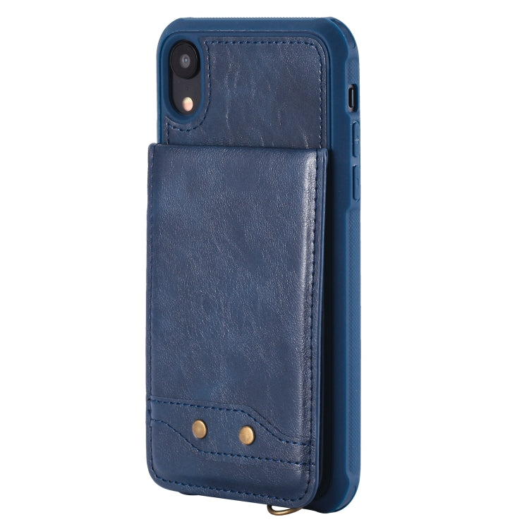 For iPhone XR Vertical Flip Fashion Shockproof Leather Case with Holder & Photo Frame & Card Slots & Lanyard