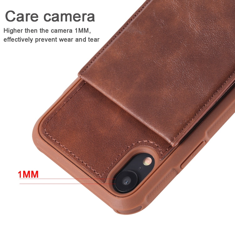 For iPhone XR Vertical Flip Fashion Shockproof Leather Case with Holder & Photo Frame & Card Slots & Lanyard