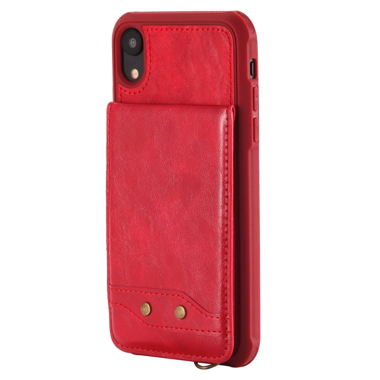 For iPhone XR Vertical Flip Fashion Shockproof Leather Case with Holder & Photo Frame & Card Slots & Lanyard