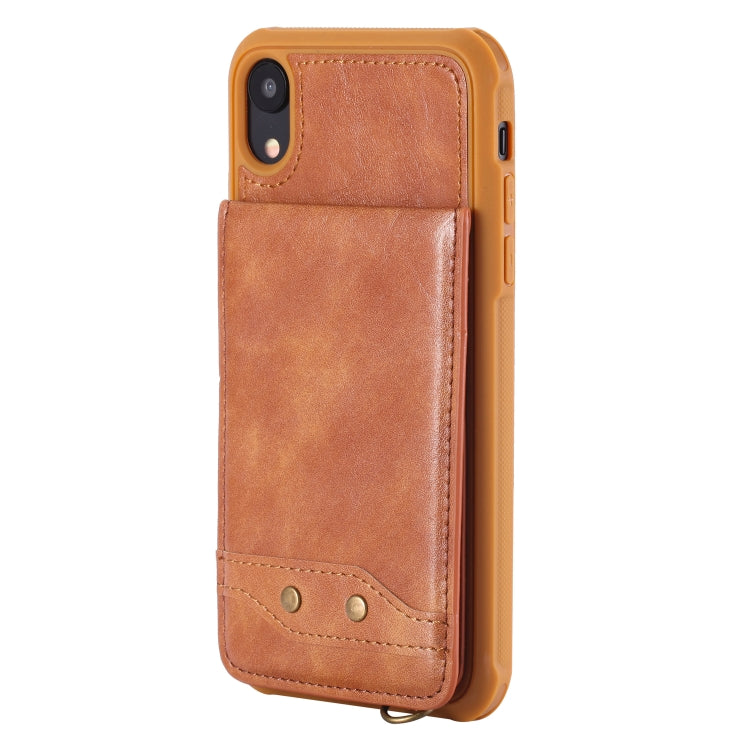 For iPhone XR Vertical Flip Fashion Shockproof Leather Case with Holder & Photo Frame & Card Slots & Lanyard