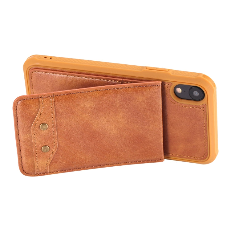 For iPhone XR Vertical Flip Fashion Shockproof Leather Case with Holder & Photo Frame & Card Slots & Lanyard