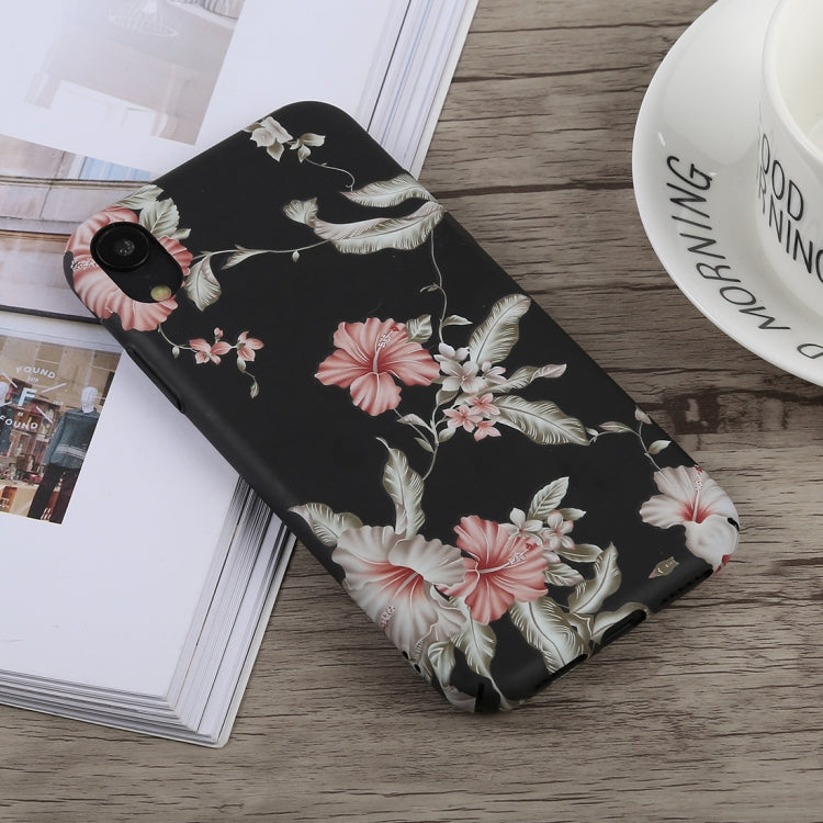 For iPhone XR Luminous Morning Glory Pattern PC Protective Case