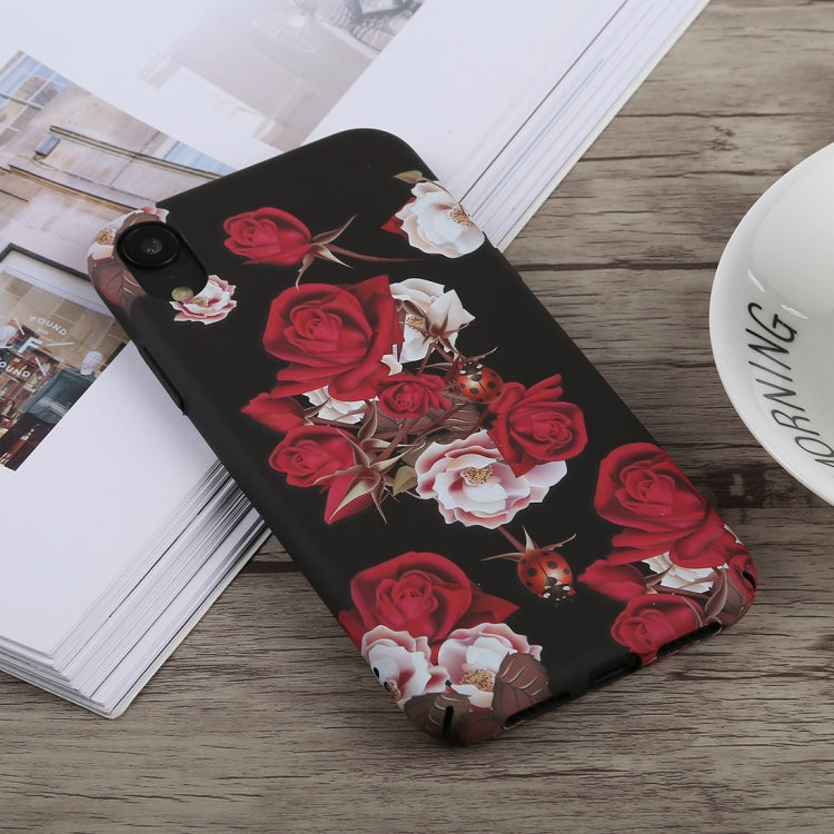 For iPhone XR Luminous Rose Pattern PC Protective Case