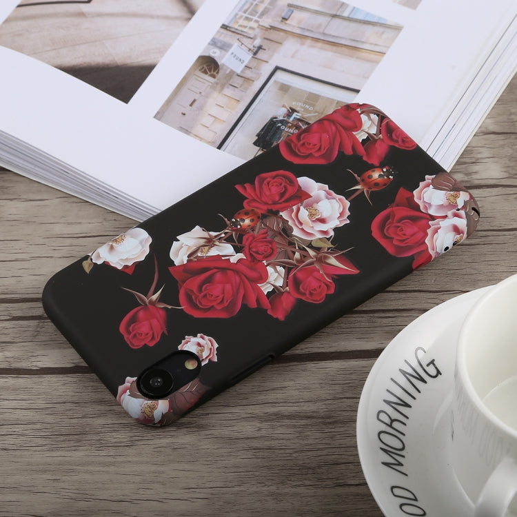 For iPhone XR Luminous Rose Pattern PC Protective Case
