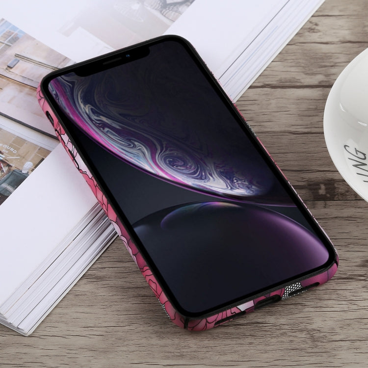 For iPhone XR Luminous Peony Pattern PC Protective Case