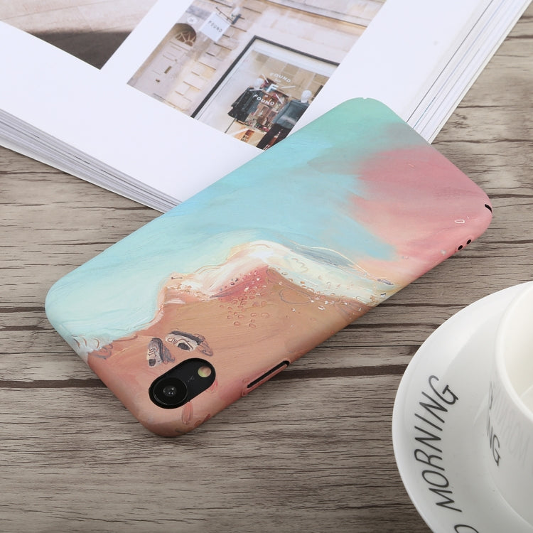 For iPhone XR Luminous Seaside Pattern PC Protective Case