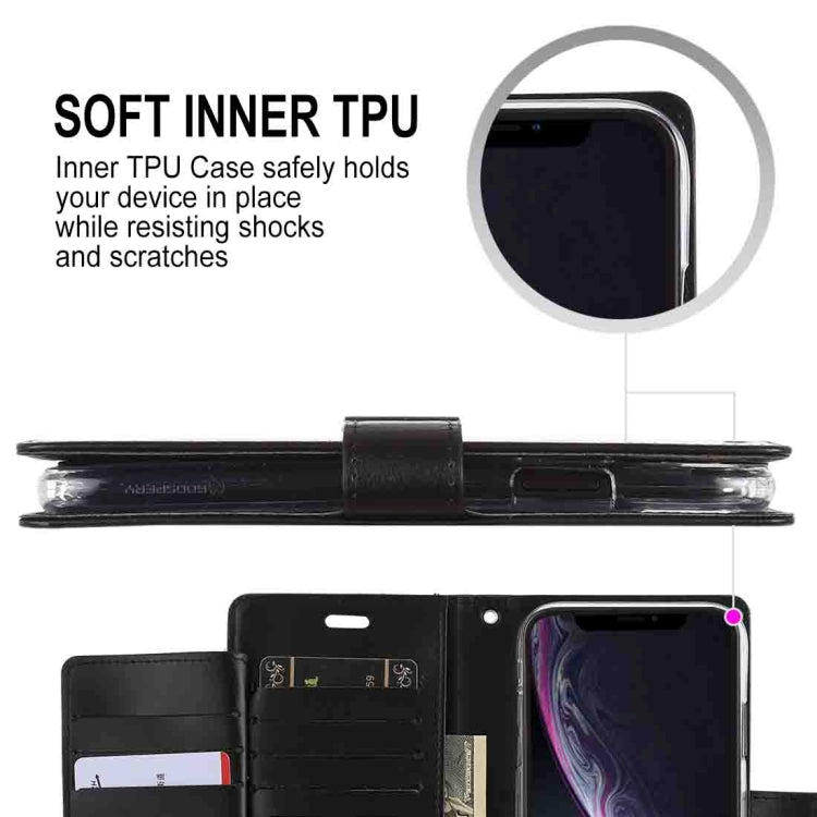 For iPhone XR GOOSPERY RICH DIARY Crazy Horse Texture Horizontal Flip Leather Case with Card Slots & Wallet