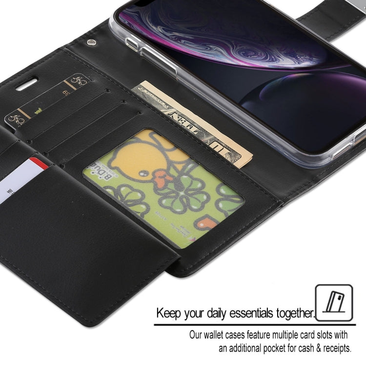 For iPhone XR GOOSPERY RICH DIARY Crazy Horse Texture Horizontal Flip Leather Case with Card Slots & Wallet