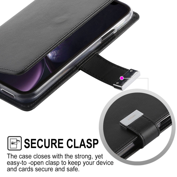 For iPhone XR GOOSPERY RICH DIARY Crazy Horse Texture Horizontal Flip Leather Case with Card Slots & Wallet