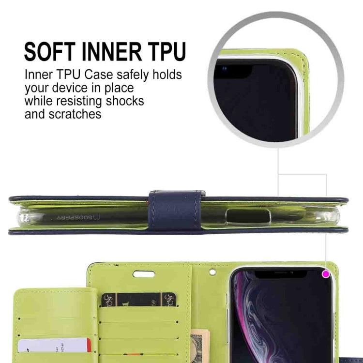 For iPhone XR GOOSPERY RICH DIARY Crazy Horse Texture Horizontal Flip Leather Case with Card Slots & Wallet