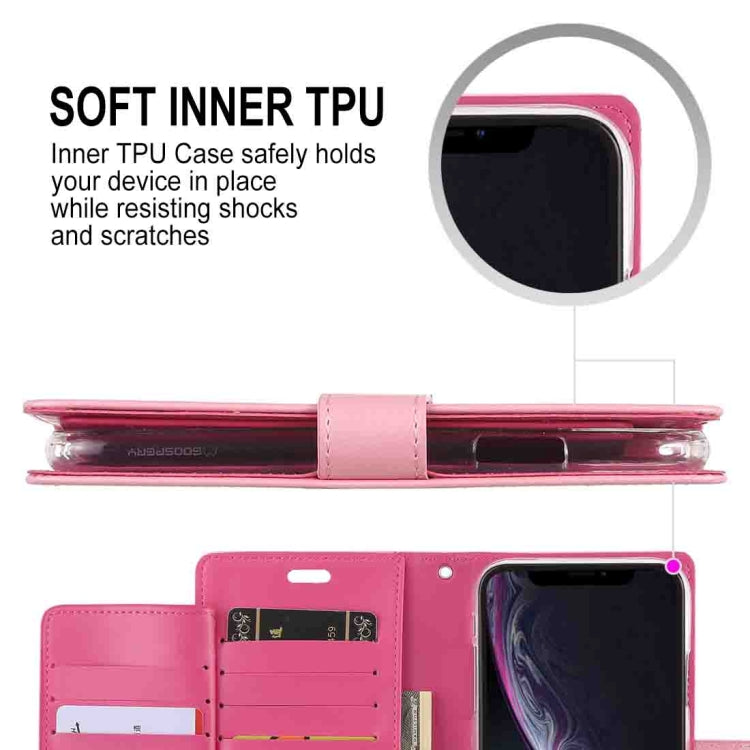 For iPhone XR GOOSPERY RICH DIARY Crazy Horse Texture Horizontal Flip Leather Case with Card Slots & Wallet