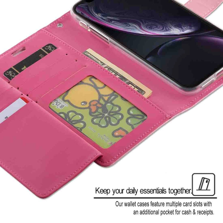 For iPhone XR GOOSPERY RICH DIARY Crazy Horse Texture Horizontal Flip Leather Case with Card Slots & Wallet