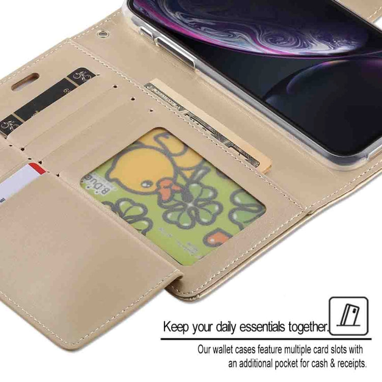 For iPhone XR GOOSPERY RICH DIARY Crazy Horse Texture Horizontal Flip Leather Case with Card Slots & Wallet