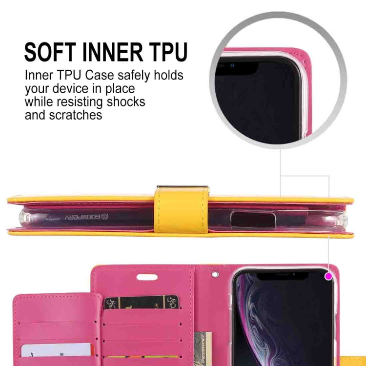 For iPhone XR GOOSPERY RICH DIARY Crazy Horse Texture Horizontal Flip Leather Case with Card Slots & Wallet