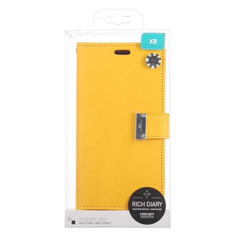 For iPhone XR GOOSPERY RICH DIARY Crazy Horse Texture Horizontal Flip Leather Case with Card Slots & Wallet