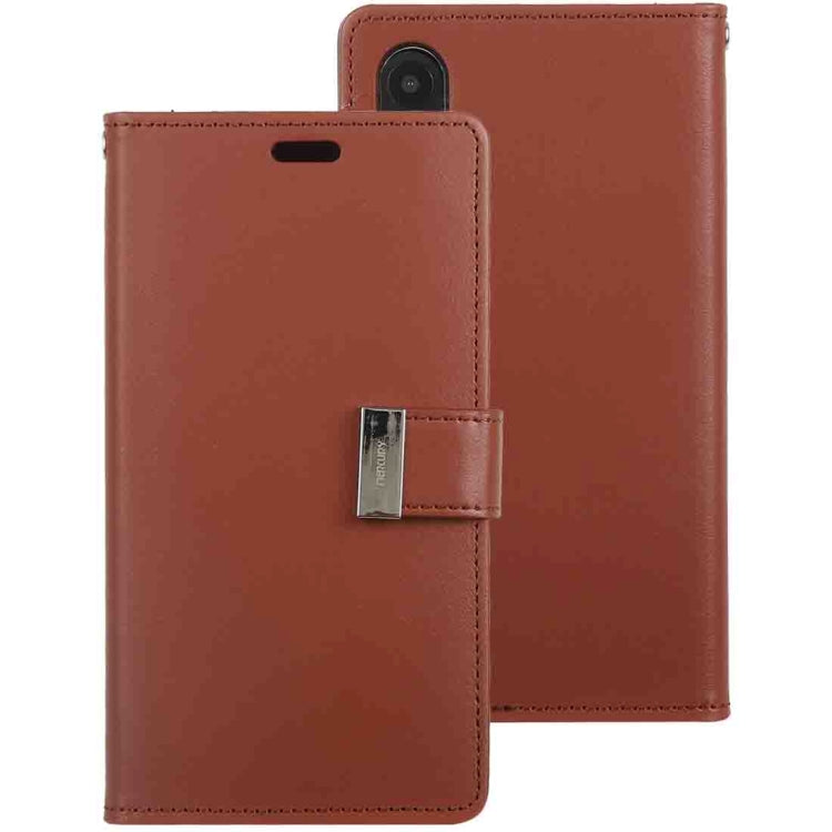 For iPhone XR GOOSPERY RICH DIARY Crazy Horse Texture Horizontal Flip Leather Case with Card Slots & Wallet