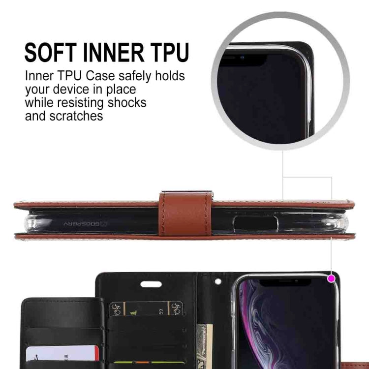 For iPhone XR GOOSPERY RICH DIARY Crazy Horse Texture Horizontal Flip Leather Case with Card Slots & Wallet