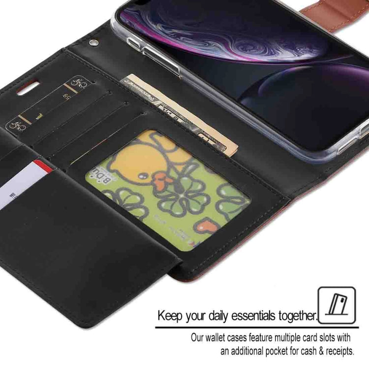 For iPhone XR GOOSPERY RICH DIARY Crazy Horse Texture Horizontal Flip Leather Case with Card Slots & Wallet