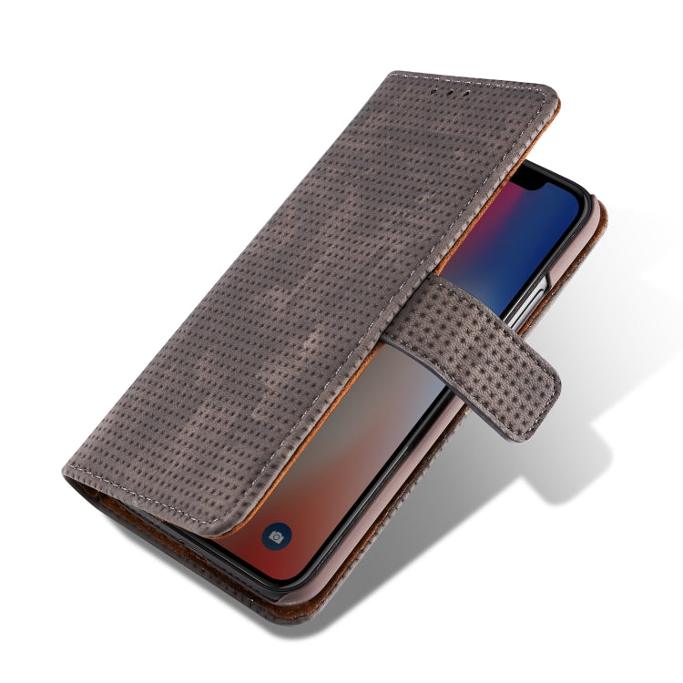 For iPhone XR Retro Style Mesh Breathable Horizontal Flip Leather Case  with Card Slot & Holder & Wallet
