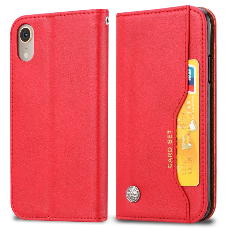 For iPhone XR Knead Skin Texture Horizontal Flip Leather Case with Photo Frame & Holder & Card Slots & Wallet