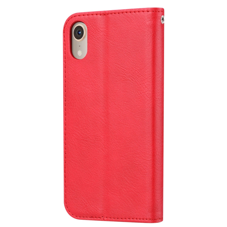 For iPhone XR Knead Skin Texture Horizontal Flip Leather Case with Photo Frame & Holder & Card Slots & Wallet