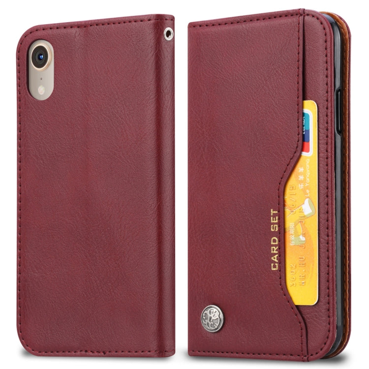 For iPhone XR Knead Skin Texture Horizontal Flip Leather Case with Photo Frame & Holder & Card Slots & Wallet